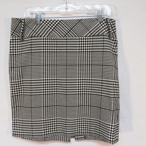 Maurice's Black White Plaid Pencil Skirt Office Career Business Casual Sz 11/12
